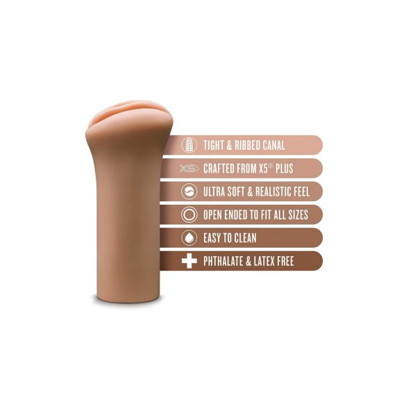 Enlust Molly - kunstig vagina med AI-billeder - mørk naturfarve