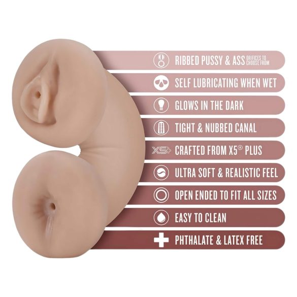 Enlust Tasha - lommevagina og anus med lys - realistiske billeder - naturfarve