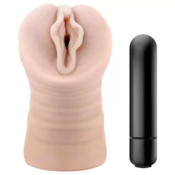 Enlust Destini - masturbator med vibration - kunstig vagina - natur