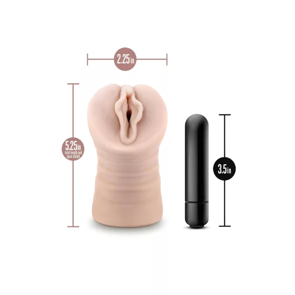 Enlust Destini - masturbator med vibration - kunstig vagina - natur