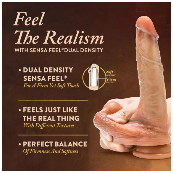 Blush Renaissance - realistisk dildo med bevægelig forhud (hudfarvet)