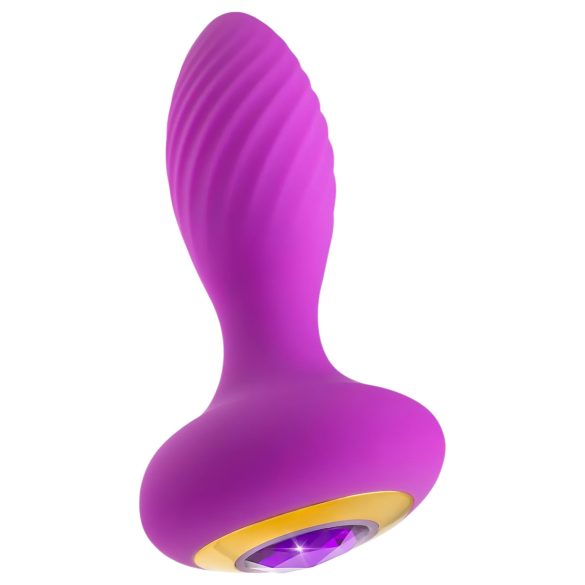 Oh My Gem – Vibrerende analplugs med sten (lilla)