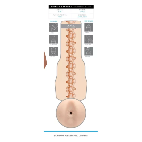 Fleshjack Griffin Barrows - realistisk masturbator - anus - natur