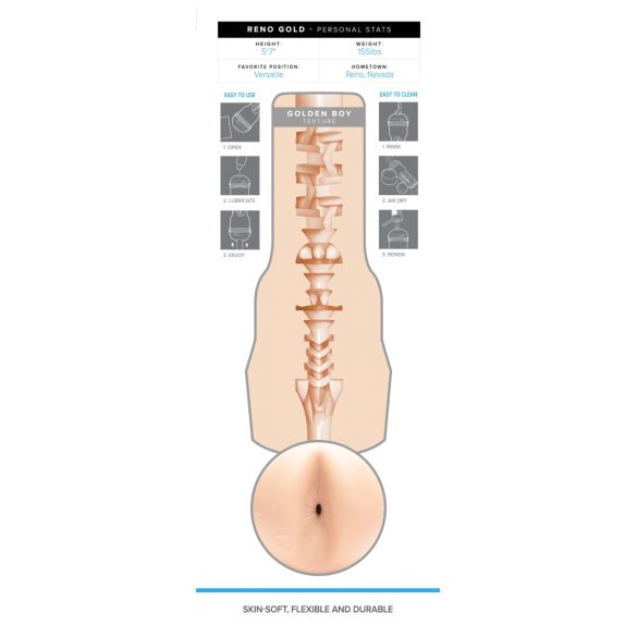 Fleshjack Reno Gold - realistisk numsemasturbator - natur