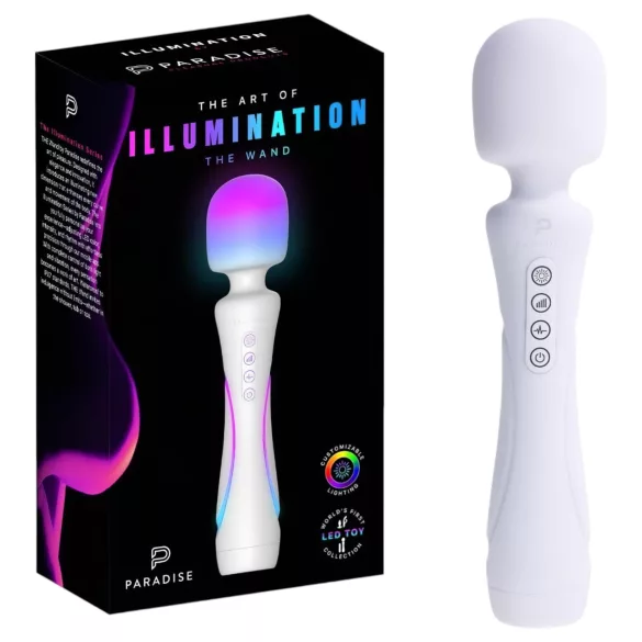 Paradise Illumination - lysende massage‑wand vibrator (hvid)