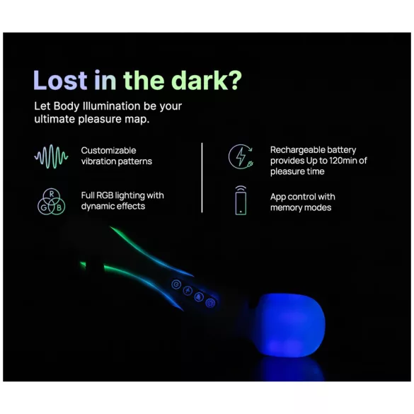 Paradise Illumination - lysende massage‑wand vibrator (hvid)