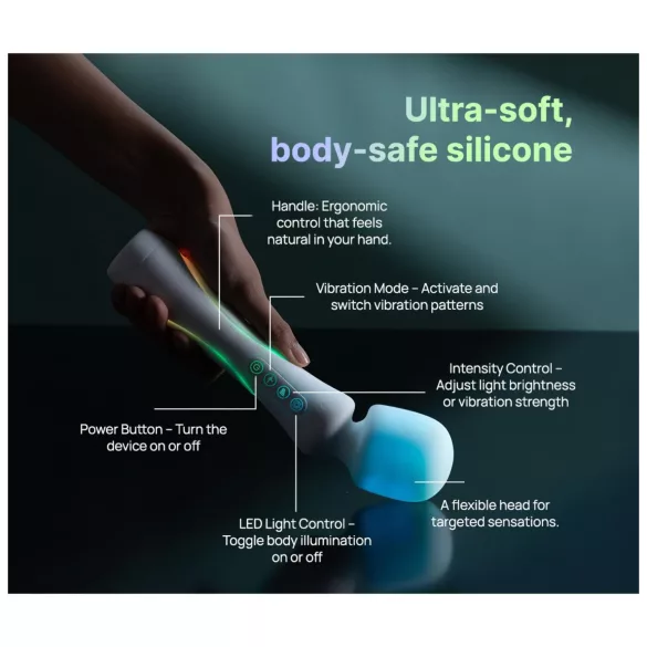 Paradise Illumination - lysende massage‑wand vibrator (hvid)