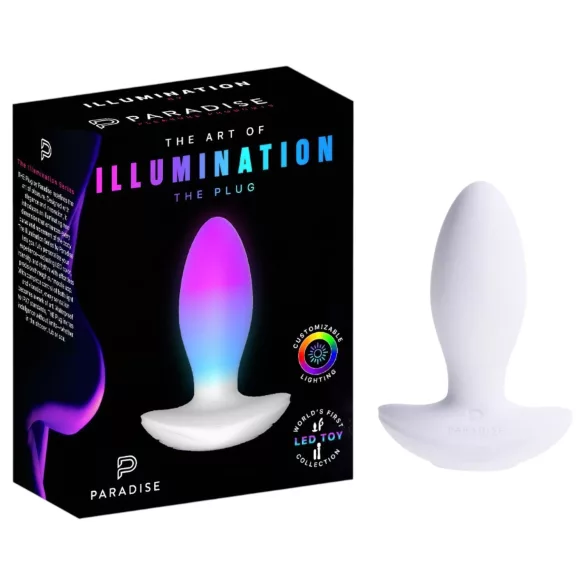 Paradise Illumination - lysende vibrerende anal plug (hvid)