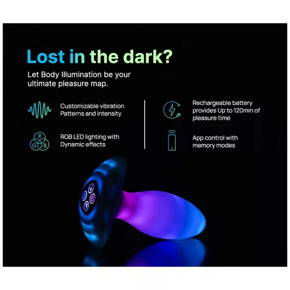 Paradise Illumination - lysende vibrerende anal plug (hvid)