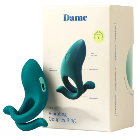 Dame Hug - justerbar vibrerende penisring (grøn)