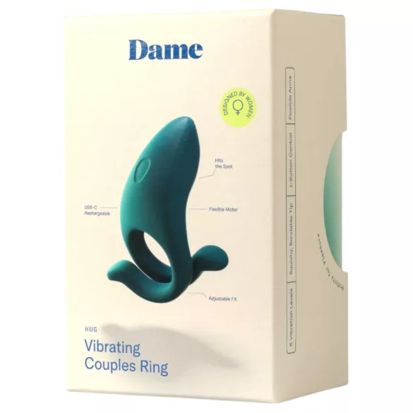 Dame Hug - justerbar vibrerende penisring (grøn)