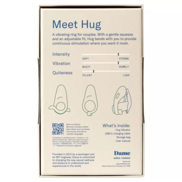 Dame Hug - justerbar vibrerende penisring (grøn)