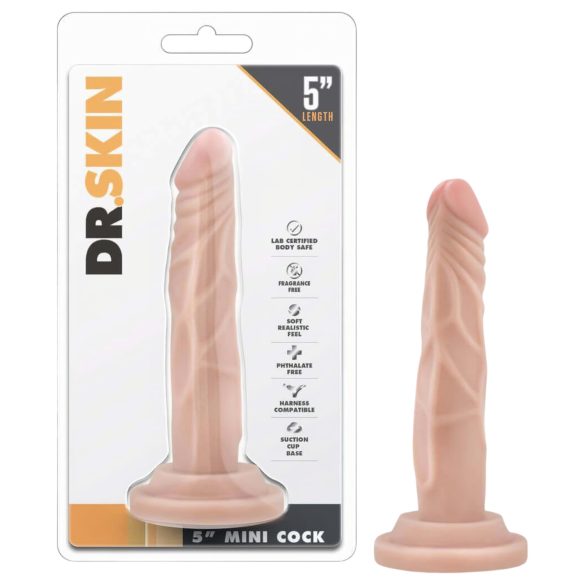 Dr. Skin 5 - realistisk dildo med sugekop - hudfarvet 14,5cm