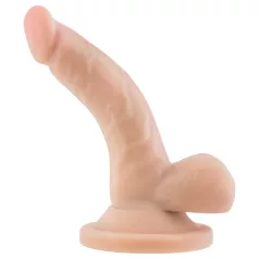   Dr. Skin 4 - realistisk dildo med sugekop og testikler - hudfarvet 12cm