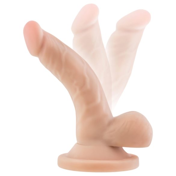 Dr. Skin 4 - realistisk dildo med sugekop og testikler - hudfarvet 12cm
