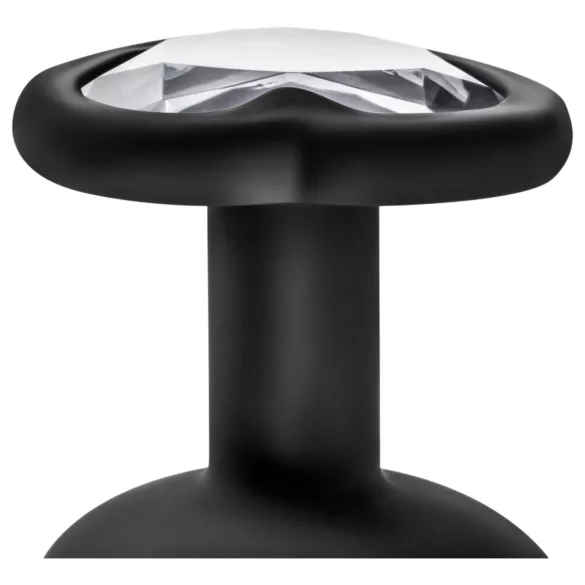 Temptasia S - analplug med hjerte og sølvsten - lille sort