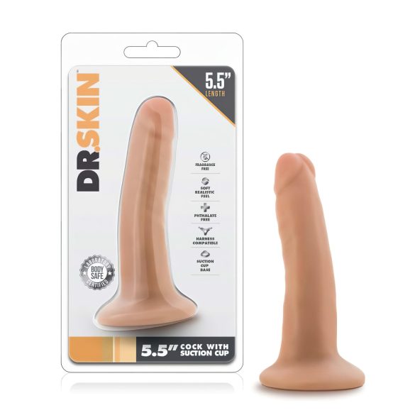Dr. Skin - realistisk dildo med sugekop - natur 14cm