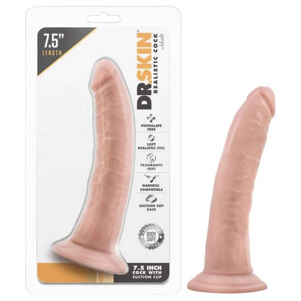 Dr. Skin - dildo med sugekop - realistisk - natur - 17,5cm