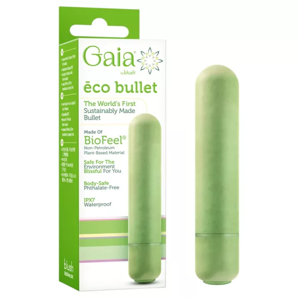 Gaia - miljøvenlig dildo vibrator - mellem størrelse - grøn