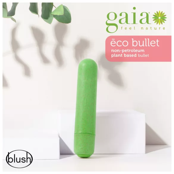 Gaia - miljøvenlig dildo vibrator - mellem størrelse - grøn