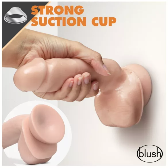 blush Dr. Skin Glide realistisk dildo - 21,5 cm, med testikler