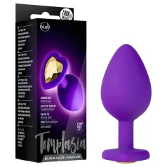   Temptasia M - analdildo med hjerte og guldfarvet sten - lilla - medium