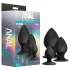 Anal Adventures Platinum Stout - analplug sæt - 3 stk - sort