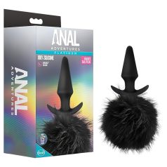 Anal Adventures Platinum - analplug med kaninhalepynt - sort