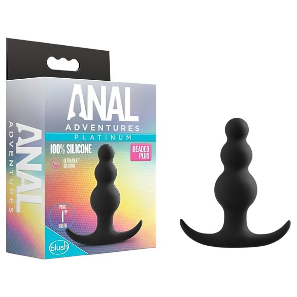 Anal Adventures Platinum - analplug med kugler - sort