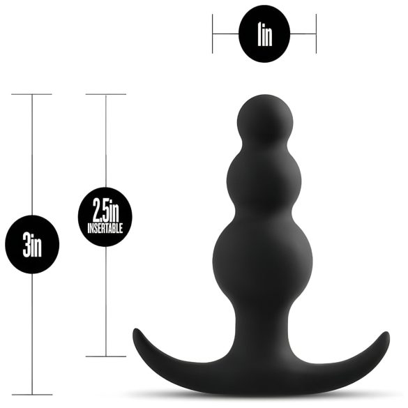 Anal Adventures Platinum - analplug med kugler - sort
