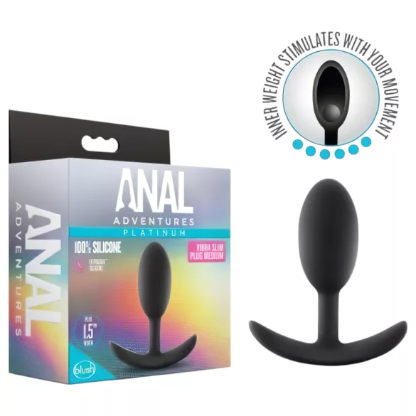Anal Adventures Platinum - analplug - medium størrelse - sort
