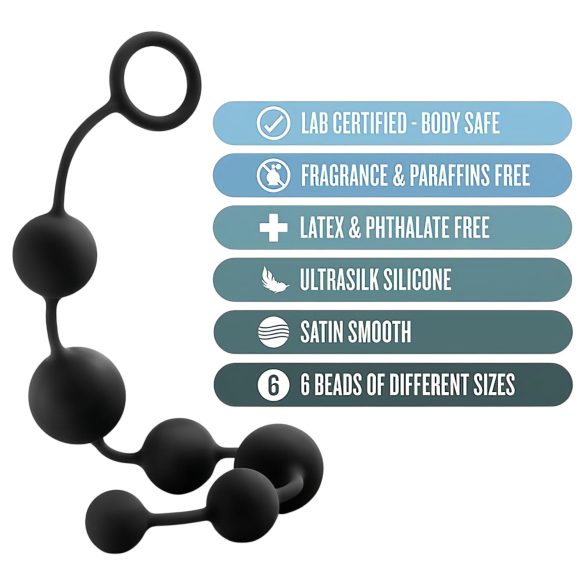 Anal Adventures - analdildo med perler - sort