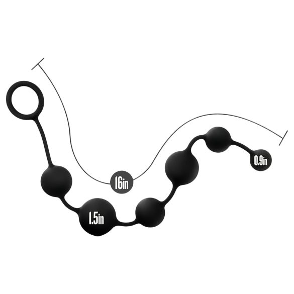 Anal Adventures - analdildo med perler - sort