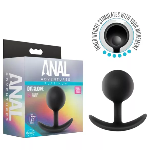 Anal Adventures Platinum - analplug med vibration - sort