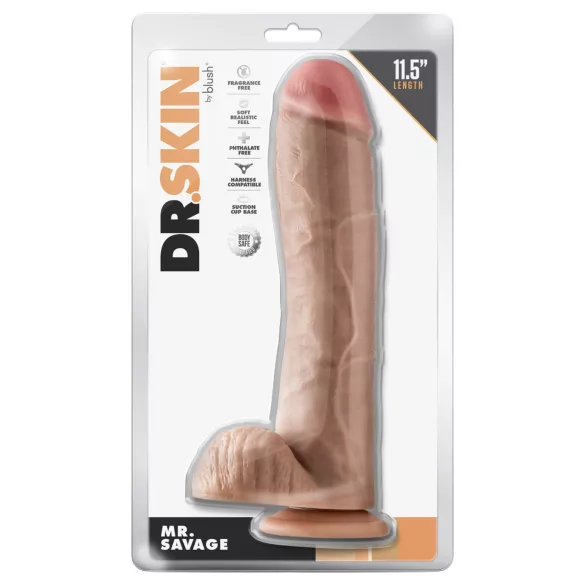 Blush Dr. Skin - realistisk dildo med testikler (natur)