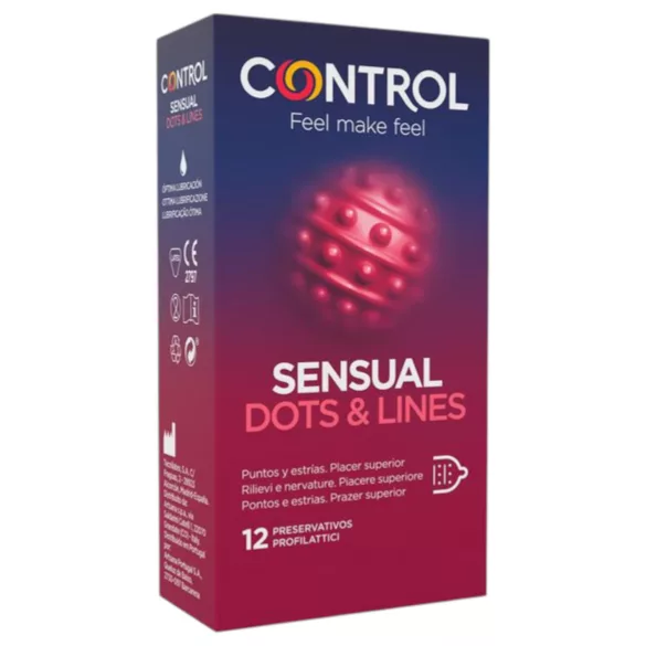 Control - kondom - ribbet og nopret - 12 stk