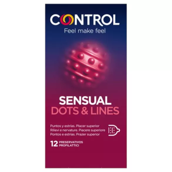 Control - kondom - ribbet og nopret - 12 stk