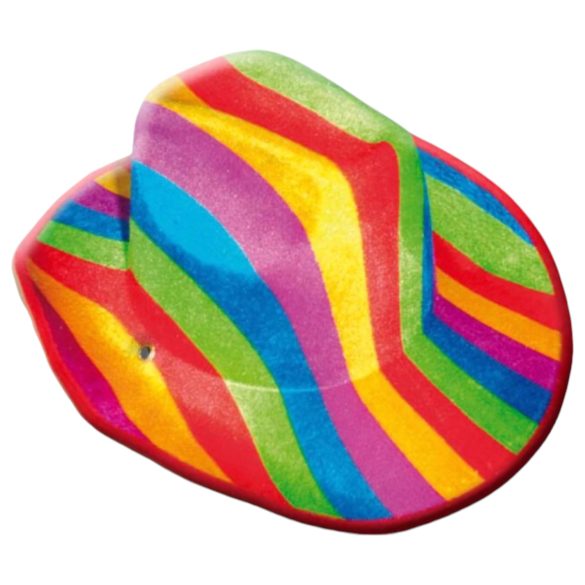 Pride cowboyhat med regnbuefarver
