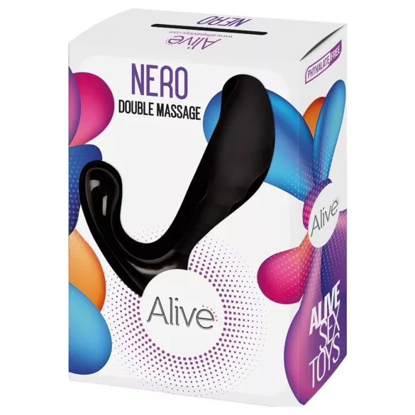 Alive Nero - genopladelig prostatavibrator (sort) - 7 cm