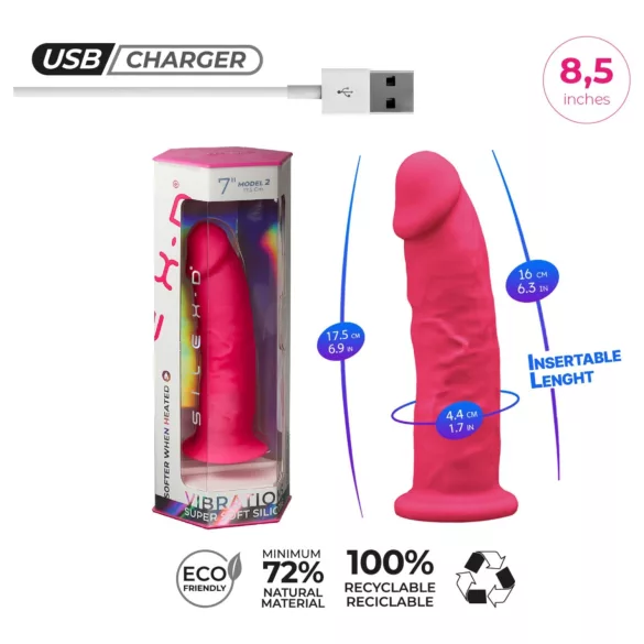 Silexd - vibrator med sugekop - fjernbetjening - pink