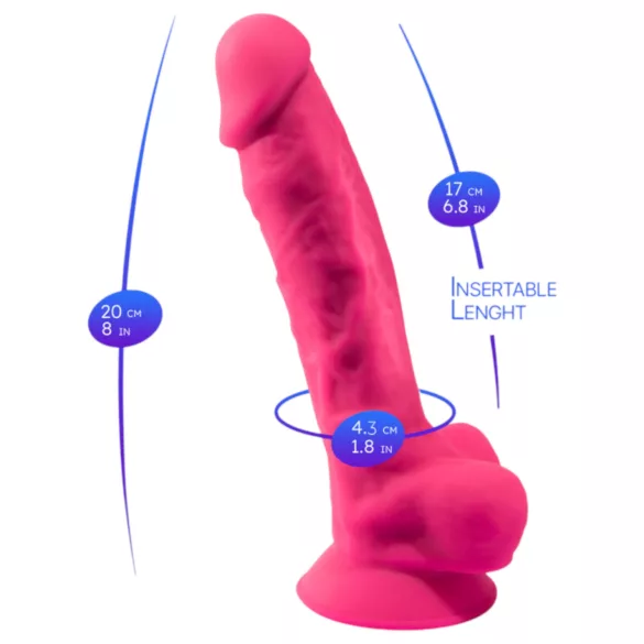 Silexd - dildo med sugekop og kugler - fjernbetjening - silikone - pink