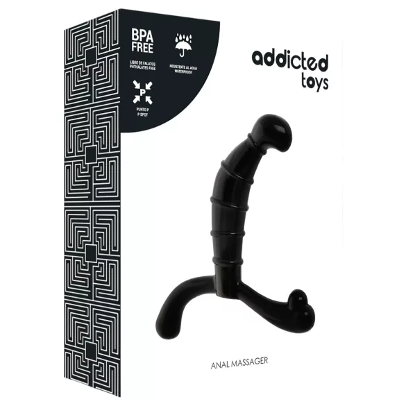 Addicted Toys - prostata- og mellemk-massager (sort) - 11,3 cm