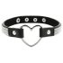 Coquette - choker halskæde - hjerte vedhæng - sort med stras