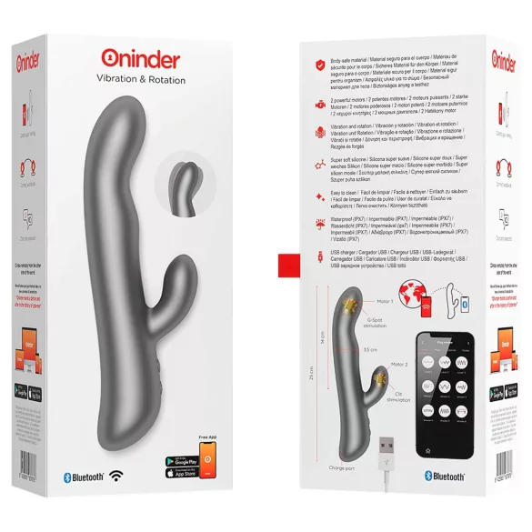 Oninder Oslo - app-styret, roterende klitorisvibrator (sort)