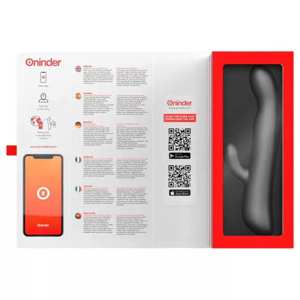 Oninder Oslo - app-styret, roterende klitorisvibrator (sort)