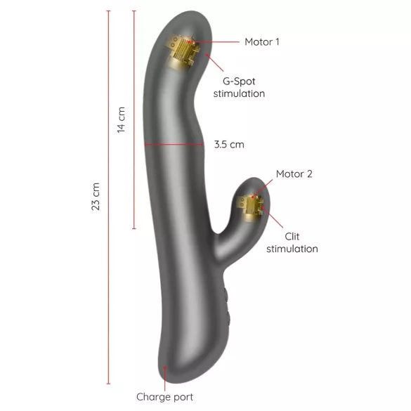 Oninder Oslo - app-styret, roterende klitorisvibrator (sort)
