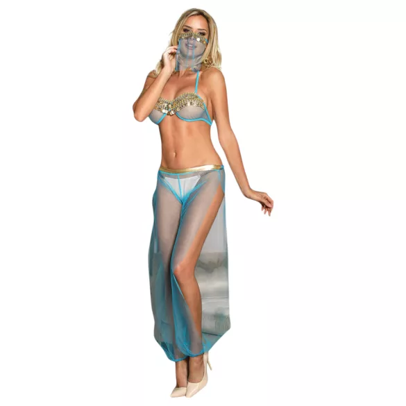 Subblime - Sexet haremspigekostume med slør (blå) - L/XL