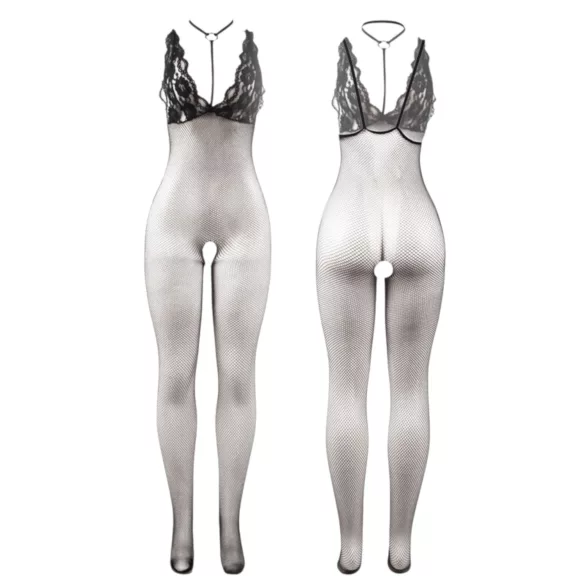 Subblime 951993 - net catsuit med halskæde - sort - S-L