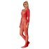 Subblime 952419 - catsuit med strasssten - rød - XS-M