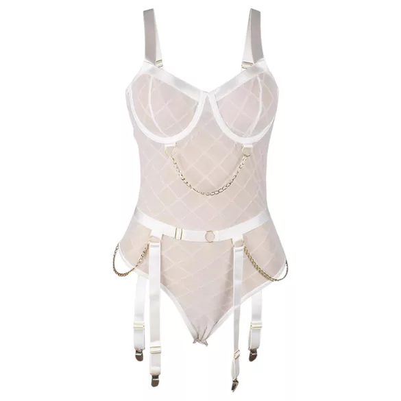 Subblime 954291 - body med kæder - gennemsigtig - hvid - L-XL